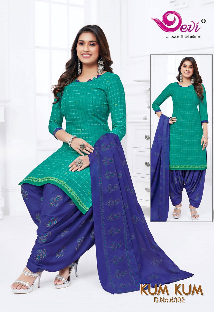 Devi Kum Kum Patiyala 6 Regular Wear Wholesale Readymade Cotton Dress
